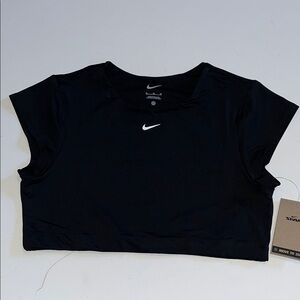 Nike Swim Shirt Women's XL Cropped Swim Top Tight Fit  Black NESSG231 $61